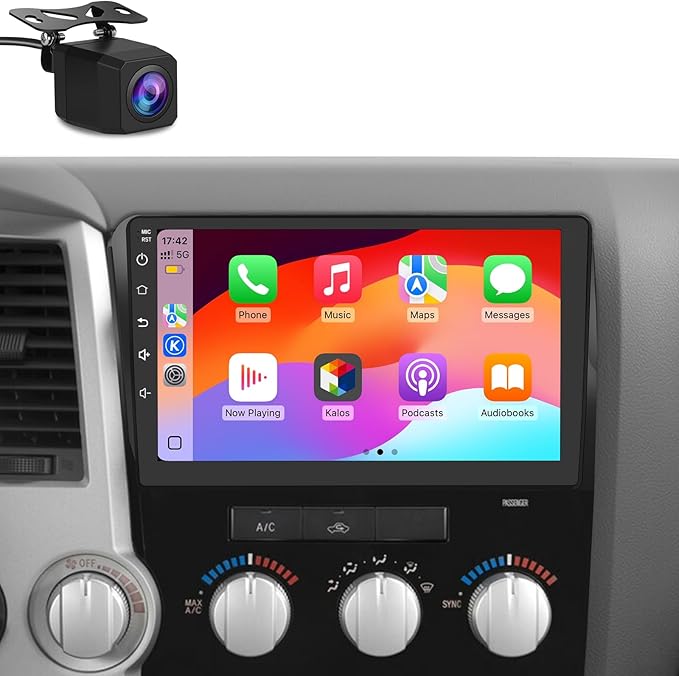 Car Radio Stereo for Toyota Tundra 2007-2013 Toyota Sequoia 2008-2018 10.1 Inch Touch Screen 4G RAM 64G ROM with Wireless Carplay&Android Auto SWC GPS Navigation Bluetooth Backup Camera