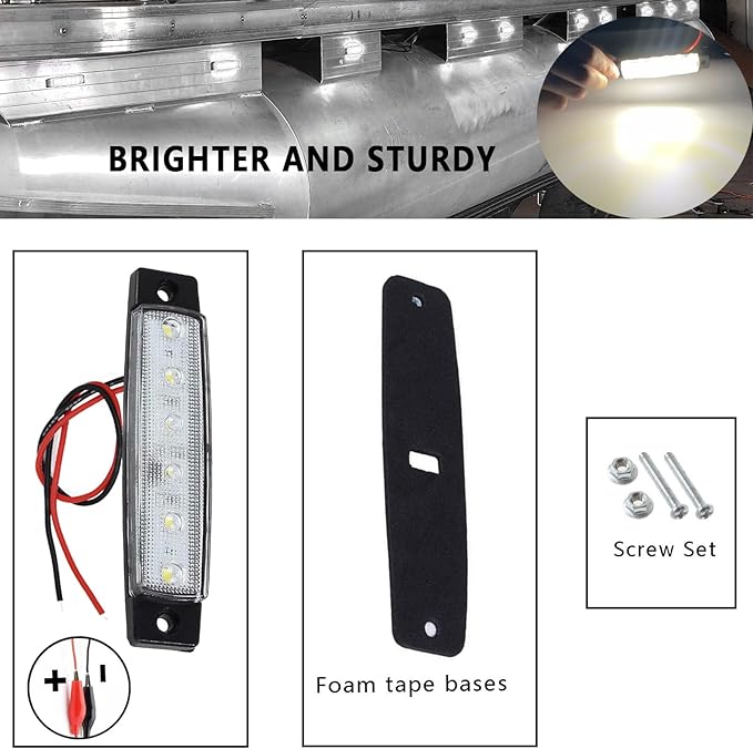 20 Pcs Rock Lights White Strip Lights Wheel Fender Well Underglow Led Lights for Cars Exterior Side Marker for Truck Golf Cart Wrangler RV RV SUV Offroad