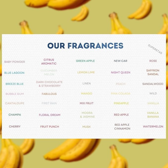 G's Breeze Vanilla Banana Air Freshener - Rich blend of Creamy Vanilla & Ripe Banana Fragrance - Sweet Floral Scent - Long Lasting Aroma - Ideal for Home, Car, Office - Create Cozy Bliss