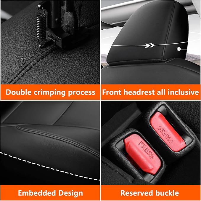 AOMSAZTO Seat Covers for Toyota Corolla 2020 2021 2022 2023 2024 2025 2026 SE &2023-2026 XSE &2025 FX, Custom Fit Full Set Faux Leather Black(Black)
