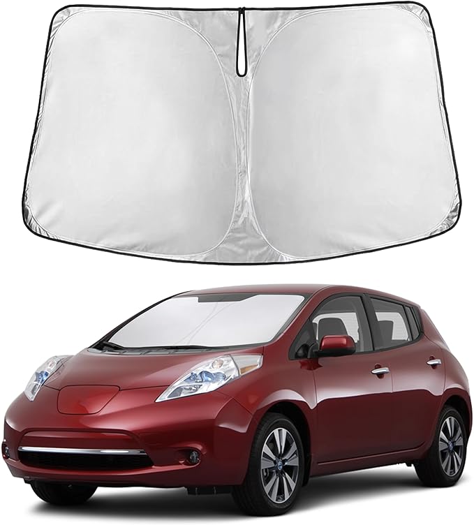 EcoNour Windshield Sunshade Compatible for Nissan Leaf 2011-2015 2016 2017, Sun Visor for Front Windshield & Window Sun Shade Cover, UV Heat Blocker & Protector, Car Accessories