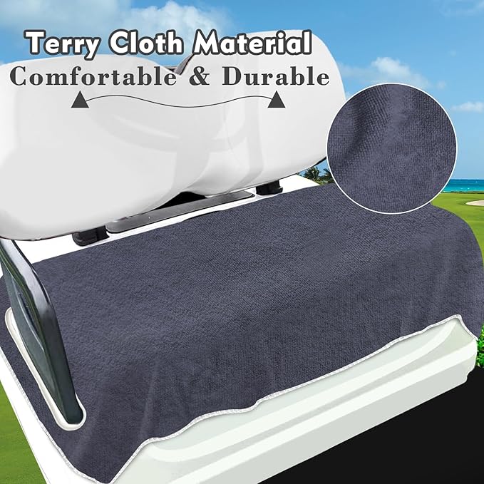 YOKYHOM Golf Cart Seat Covers for 2/4-Seater, Microfiber Seat Towel Blanket, Keeps Seats Cool, Clean & Comfortable, Fits EZGO, Club Car, Yamaha, 51"x31"