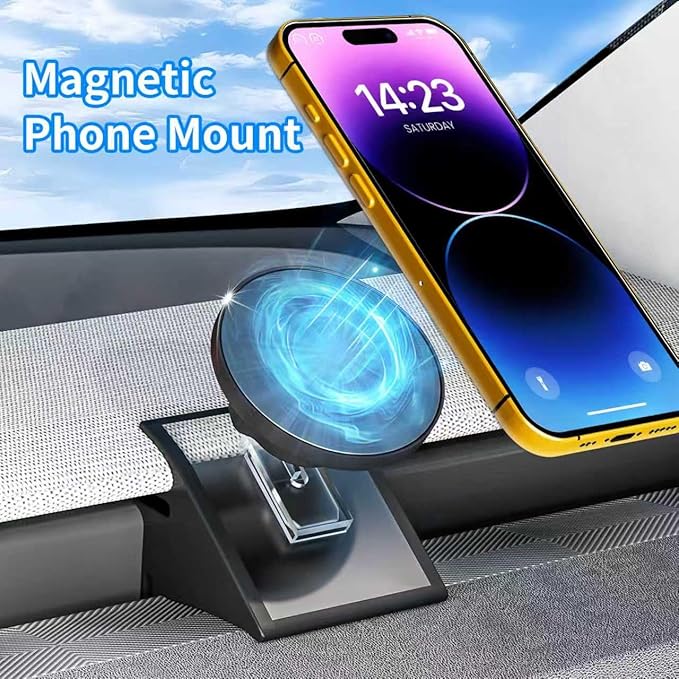 YTT Magnetic Phone Mount for Tesla Model 3 Highland Model Y Juniper, Strong Grip, 360° Adjustable, Dashboard Car Holder 2025, Design for iPhone MagSafe 17-12