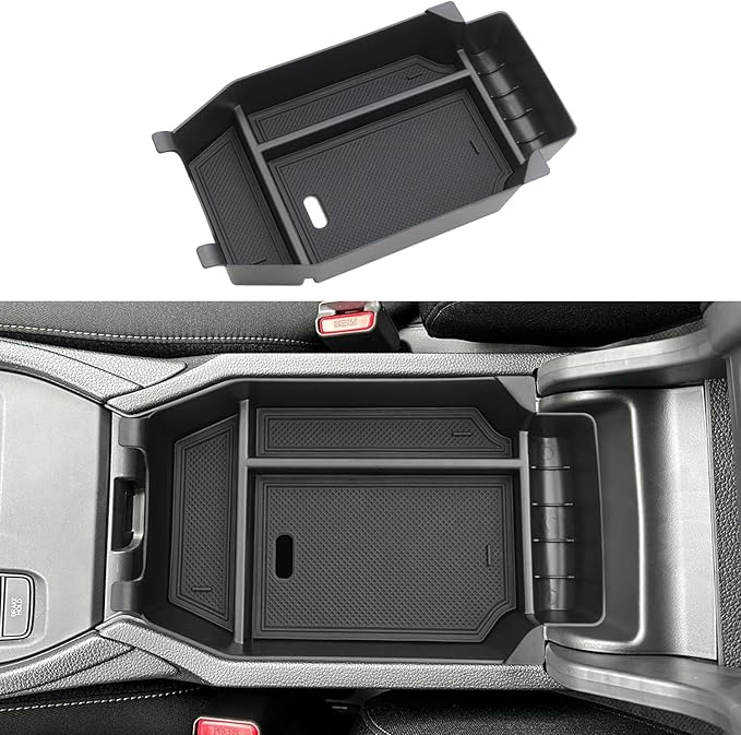PIMCAR Center Console Organizer for 2023-2025 2026 Honda Accord 11th Gen Durable ABS Plastic Armrest Storage Tray-Black Liner Trim Accessories