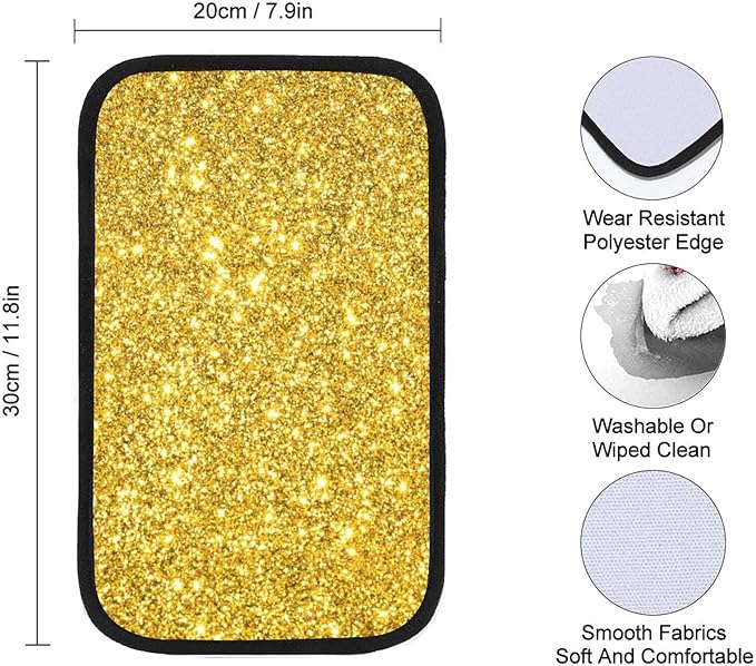 for Beautiful Gold Glitter Sparkles Pattern Car Armrest Cover Auto Center Console Pad Universal Car Decor Handrail Box Arm Rest Cushion Protector Lid