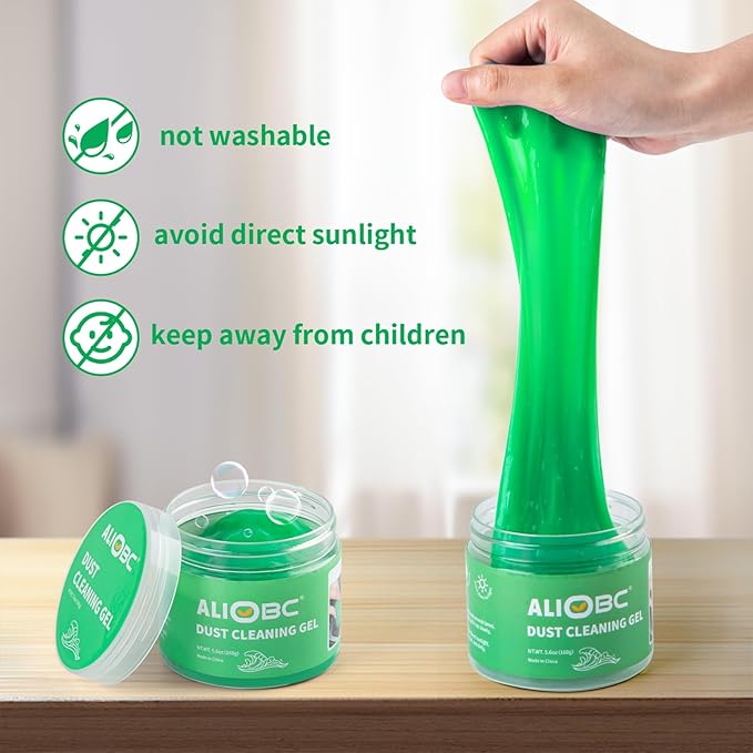 Car Cleaning Gel, Keyboard Cleaner Cleaning Putty for Car Interior Car Slime Cleaner Dust Cleaning Gel Car Putty for Cleaning Car Gel Cleaner Green NT.WT.: 5.6 oz (160 g)
