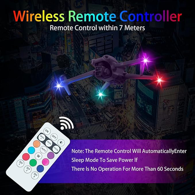 8PCS RGB Led Aircraft Strobe Lights For Cars, 8Colors High Brightness Wireless Led Strobe Light with Remote Control USB Waterproof Anti-Collision Warning Lights For Motorcycle Drone Aircraft Bike Boat