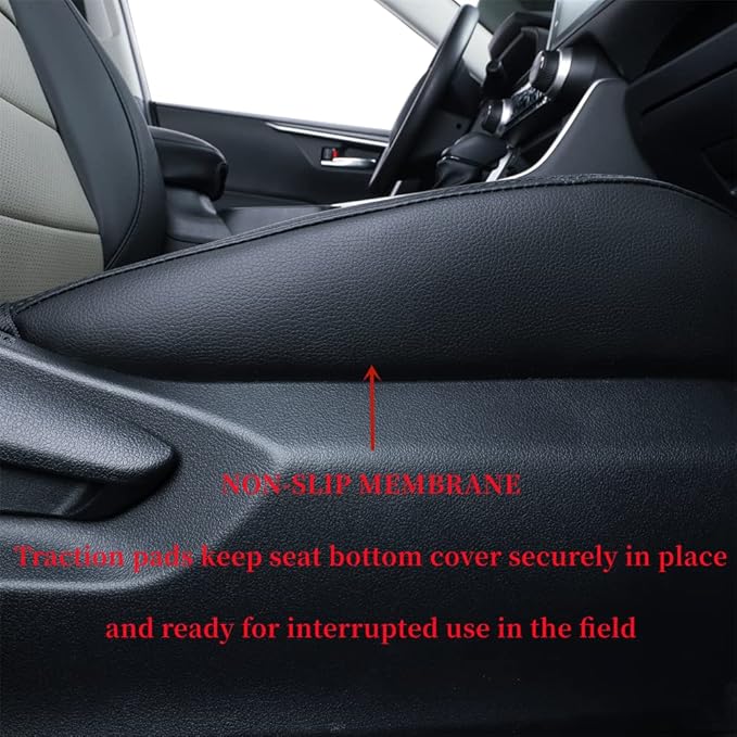 coverdream Custom Fit Seat Covers for Toyota RAV4 Limited,XLE,SE,Platinum,Adventure 2013 2014 2015 2016 2017 2018,Full Coverage Leather Seat Protector (Full Set,Black/Gray)