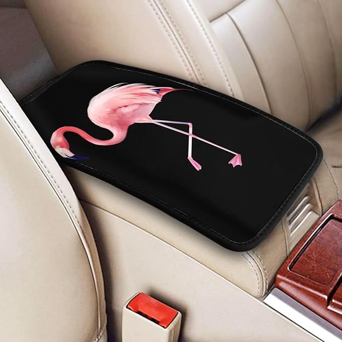 Car Armrest Cover Flamingo Auto Center Console Pad Armrest Seat Handrail Box Cover Cushion Universal Decoration Protector Accessories