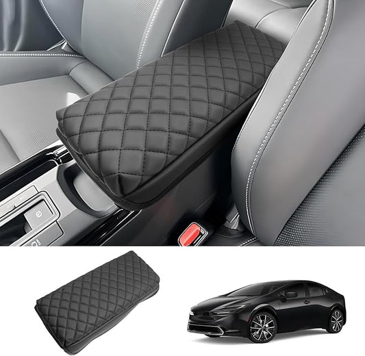 2023 2024 2025 2026 Prius Center Console Cover for Toyota Prius (LE/XLE/Limited/Nightshade Edition), Waterproof&Comfy Leather Cushion Armrest Cover 2026 2025 Prius Accessories (Leather-Padded)