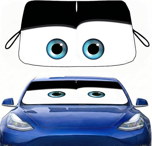 eygeufg Windshield Shade, Car Sun Shade for Front Windshield (Black, Tesla Model Y/3)