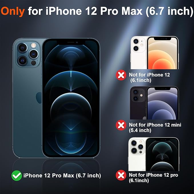 SUPFINE Magnetic for iPhone 12 Pro Max Case (Compatible with MagSafe) (Military Grade Drop Protection) Translucent Matte Shockproof Phone Case,Black