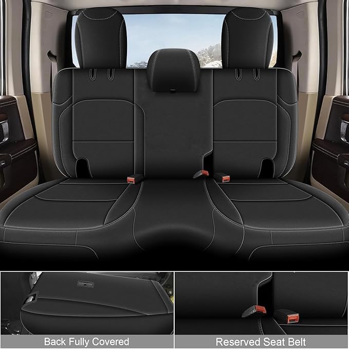 AOMSAZTO Custom Fit Seat Covers for Jeep Wrangler: JL 2018 2019 2020 2021 2022 2023 2024 4-Door Waterproof Leather Car Seats Cover Full Set