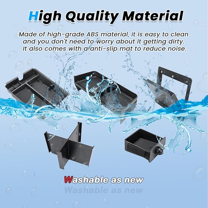 5PCS Center Console Organizer Compatible with 2023-2026 Honda Pilot/2026 Honda Passport Drawer Storage Tray Armrest Divider Tray &Insert Hidden Storage Box Interior Accessories