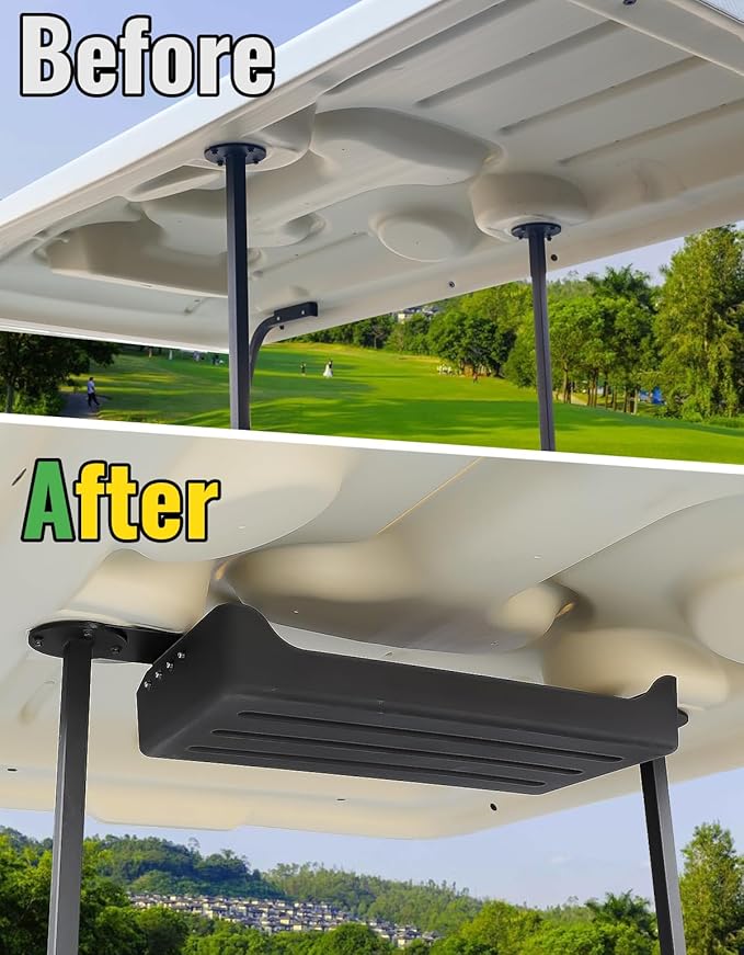 Rear Overhead Storage Tray for Club Car Tempo 2025 Golf Cart Accessories, Roof Rear Storage Box Ceiling Organizer Tray Compatible with Club Car Tempo Standard Factory Roof