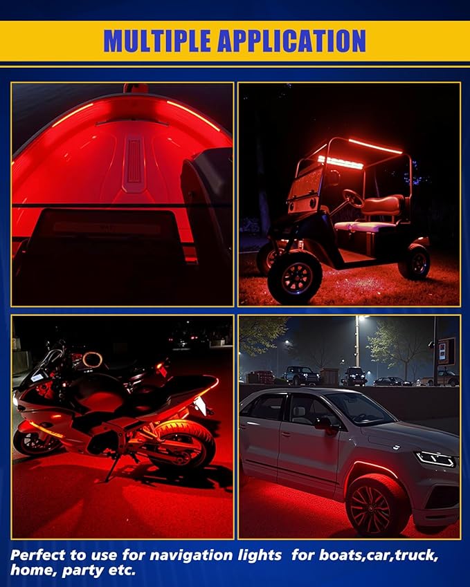 Led Lights for Car,Interior Lights for Trucks 30CM 15 SMD IP67 Waterproof Car Underglow Lights for Home Decoration Car Motorcycles Boat Golf Cart with 3M Tape(6PCS)