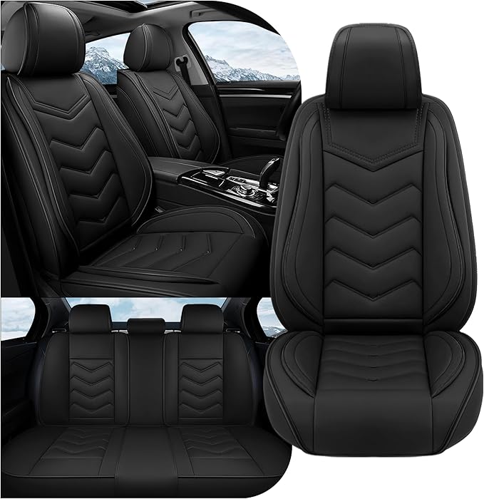 Car Seat Covers Fit for Infiniti g37 2000-2026, Stylish Sport Seat Covers, Waterproof Wear-Resistant Premium Nappa Leather Car Seat Cover.(Full Set/Pure Black)