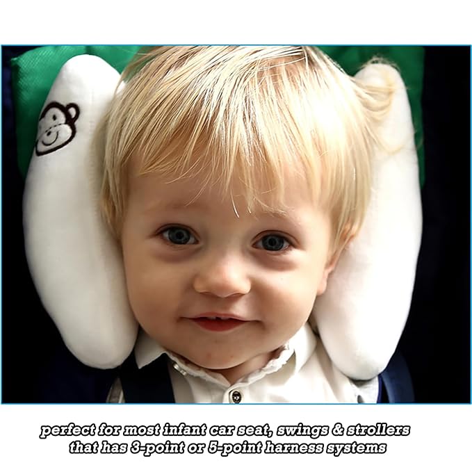 Adjustable Travel Pillow for Infant, Portable Head Support for Car Seats for Newborn, Neck Support Pillow for Baby, Headrest Pillows for Cars, Rest Baby's Head Comfortably