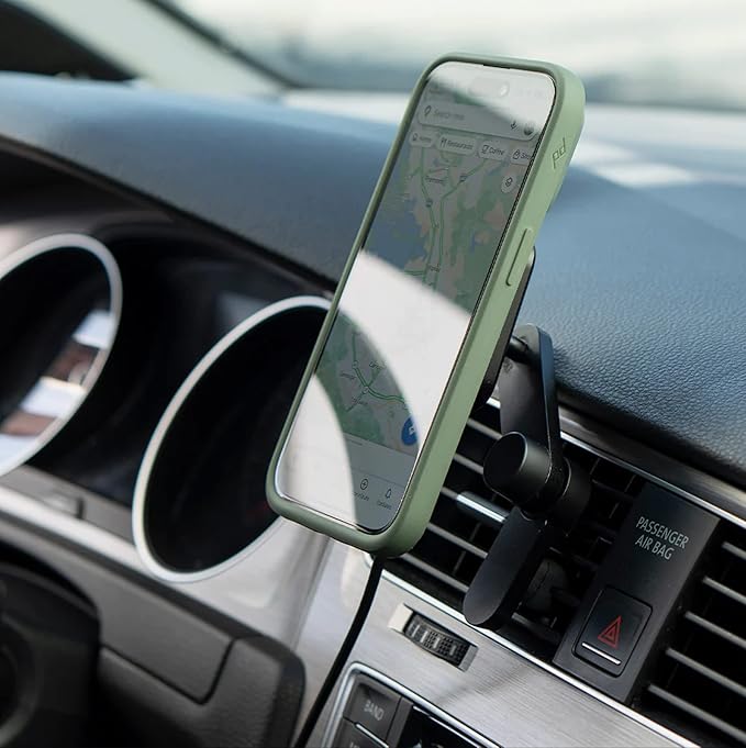 Peak Design Mobile Car Vent Mount, Qi1 Wireless Charging, SlimLink Mounting Technology, Adjustable, Aluminum Construction, 360-Degree Swivel Arm, Compatible with MagSafe Cases
