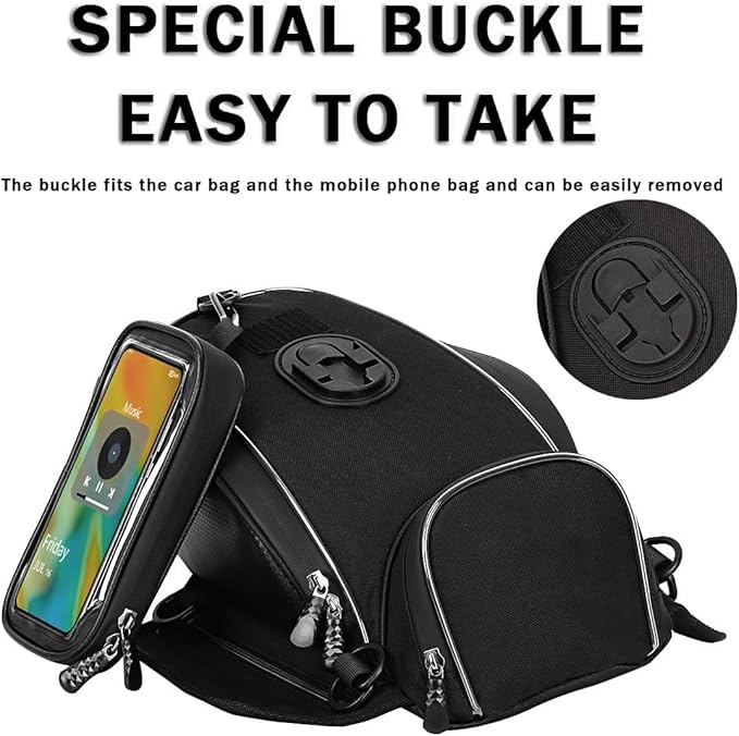Motorcycle Tank Bag for Honda Rebel CMX300 CMX500 CMX 300 500, Strong Magnetic Waterproof Oxford Black Motorbike Quick Release Pannier Bag