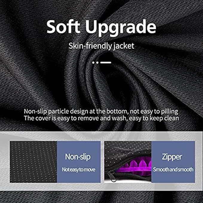 Gel Seat Cushion for Long Sitting, Extra Thick Gel Cushion for Wheelchair Soft Chair Pads for Office Home Chairs Car Seats Long Trips - Back Sciatica Hip Tailbone Pain Relief Cushion (Violet)