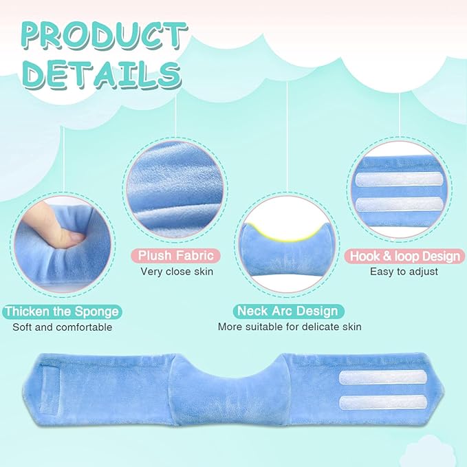 Torticollis Pillows for Infants - Neck Support Newborn Baby Carseat Head Positioner Toddler Plagiocephaly Cushion Traveling Sleep Correction Adjustable Soft Flannel