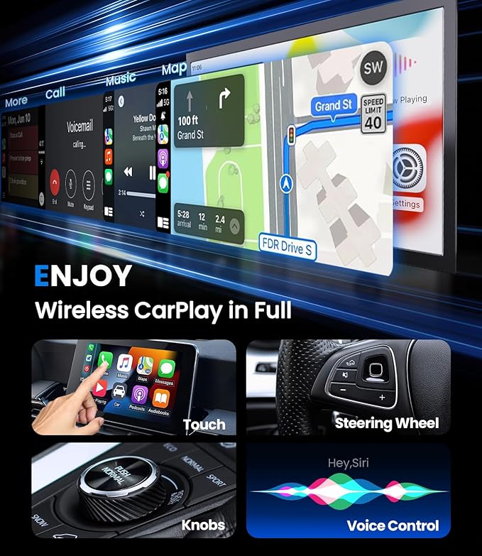 Teeran Wireless CarPlay Adapter for iPhone (2026 Upgraded), Mini Plug & Play for Cars with Factory Wired Apple CarPlay, Fast & Stable Connection, Easy Setup, Wide Vehicle Compatibility (Black)