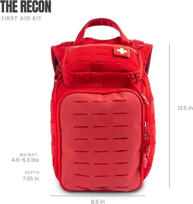 My Medic Recon PRO - HSA FSA First Aid Kit - 250+ First Aid and Survival Essentials, Supplies, & Must Have IFAK for Home, Car, Office or Business - Red