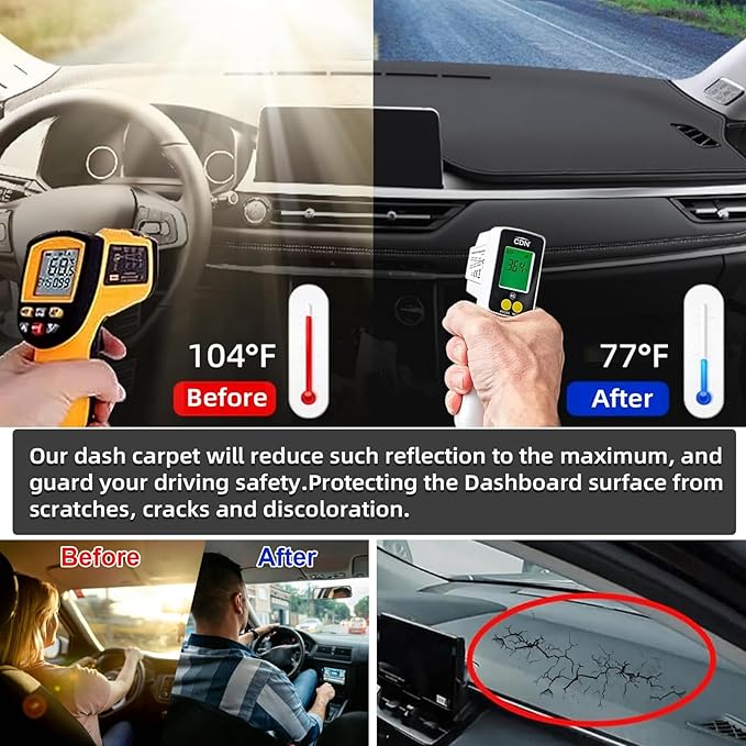 Dashboard Mats Dash Covers Pad Compatible with VW Volkswagen Jetta 2019-2023 2024 2025 Dash Carpet Protector