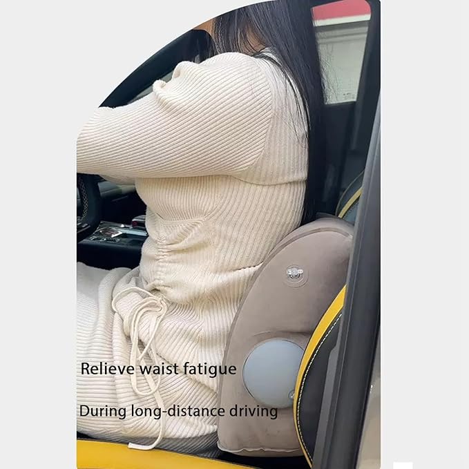 Lumbar Support Pillow for Office Chair and Car Seat, Inflatable Travel Back Rest Cushion for Airplane,Versatile Use Lower Back Cushion,Back Support Pillow, Protable Foldable Design