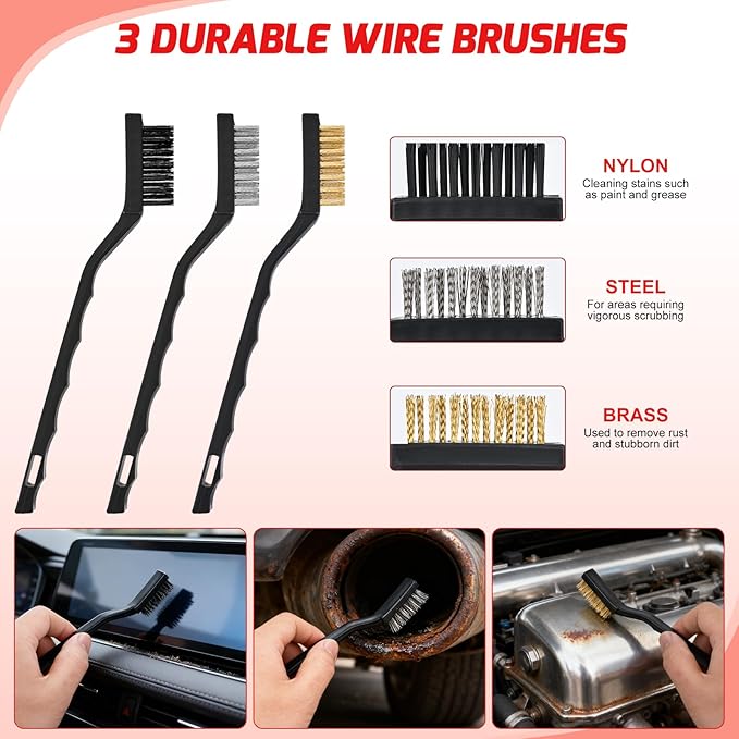Nilight 37PCS Car Detailing Kit Auto Cleaning Tools Wash Set with Storage Carry Bag Home Use for Interior Exterior Deep Clean Car Care Windshield Dashboard Seat Air Vents Wheels Tires, Red