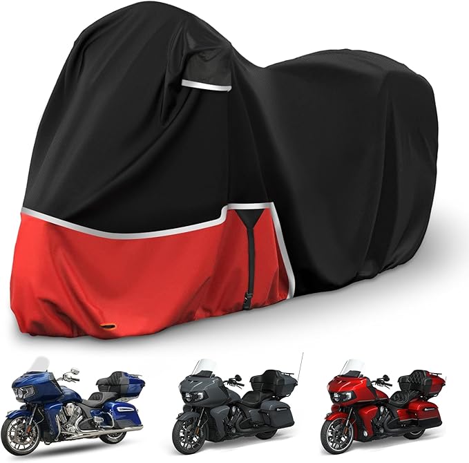 Waterproof Motorcycle Cover Replace for Indian Roadmaster/Pursuit, 420D Oxford Cloth Customized Motorcycle Cover for Snow Rain Dust Protection