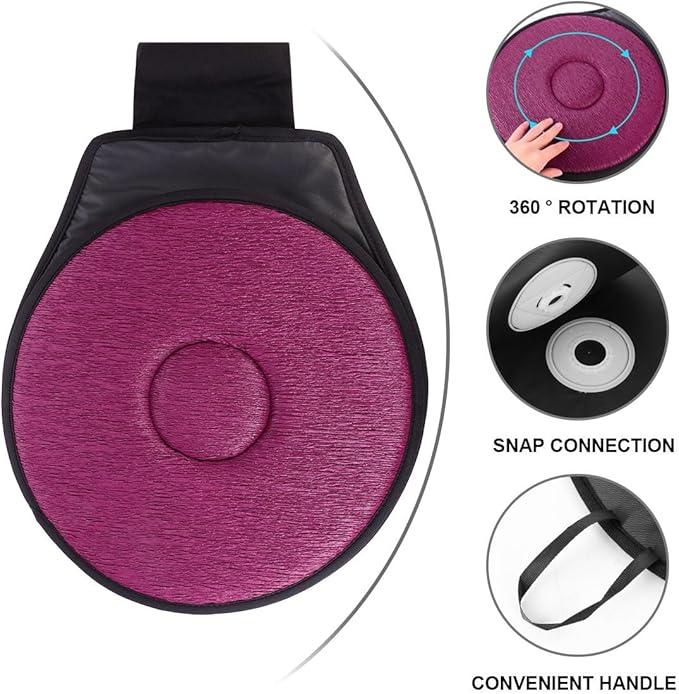 Rotating Car Seat Cushion 360 Degree Swivel Pad with Anti-Slip Base Lightweight Portable for Elderly Pregnant and Mobility Support Use at Home Office or Vehicle
