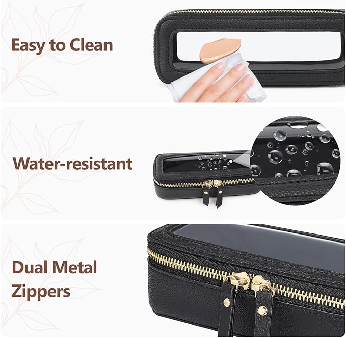 PACKISM Clear Makeup Bag - TSA Approved Toiletry Bag for Carry-on & Checked Luggage, Water Resistant Car Storage Organizer with Reinforced Seams