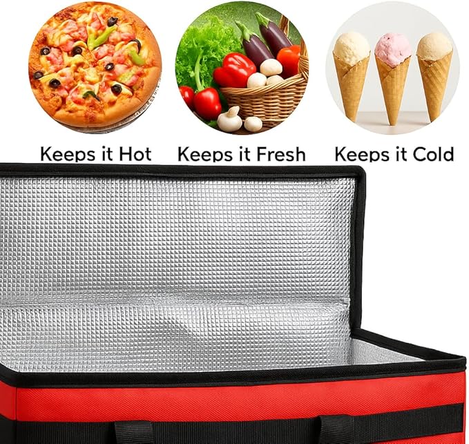 Premium Insulated Food Delivery Bag 23x14x15 inches Waterproof Catering Supply Bag for Hot Food Delivery - Premium Food Warmer for Uber Eats and Doordash Food Delivery heavy duty catering 22x14x13