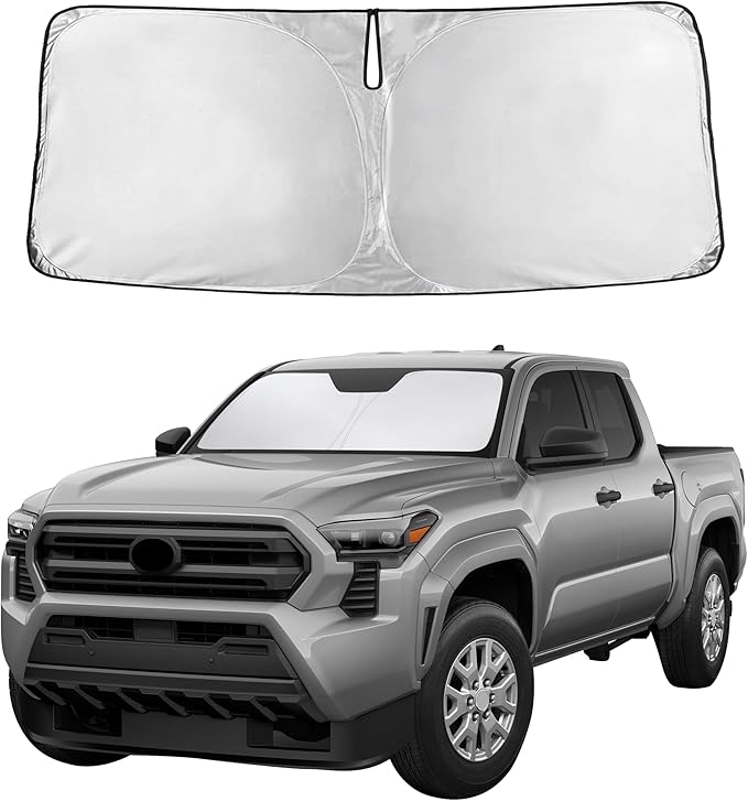 EcoNour Windshield Sunshade Compatible for Toyota Tacoma 2016-2024 2025 2026, SR, SR5, TRD Sport, TRD Off-Road, Limited, TRD Pro Sun Visor for Front Window Sun Shade Cover, UV Blocker, Car Accessories