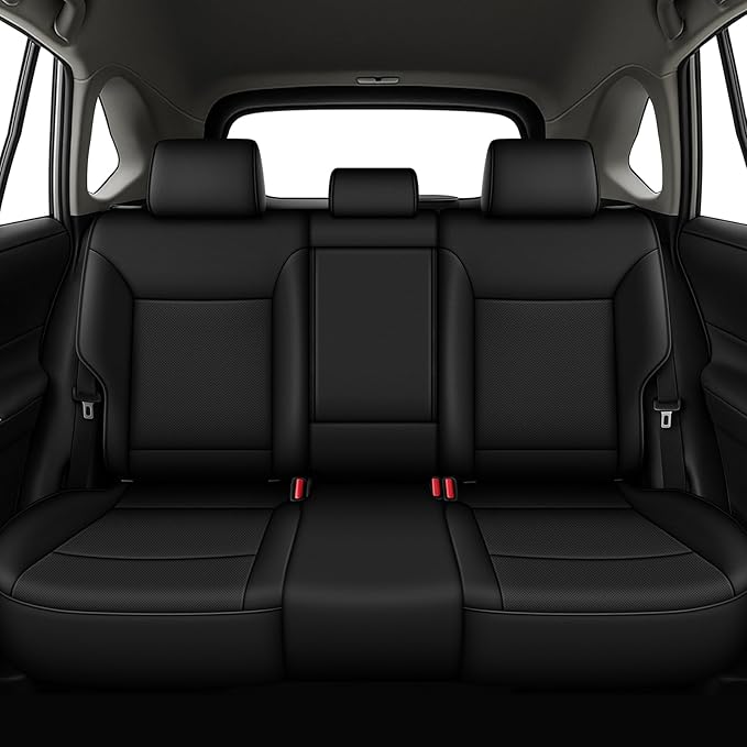 AOMSAZTO Custom Fit Car Seat Covers for Toyota RAV4 Hybrid 2019 2020 2021 2022 2023 2024 2025 Toyota RAV4 LE, XLE, XLE Premium, Limited-Full Set Faux Leather (Black)