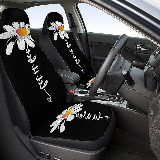 5 Pcs Premium Flower Car Seat Cover, Breathable & Washable Car Seat Covers Full Sets, Fashionable Printed Seat Covers for Cars Interior, Universal Fit for Most Cars, Sedan, Truck, SUV
