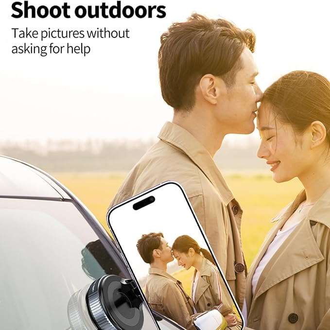 Vacuum Magnetic Phone Holder for Car Phone Holder 360° Adjustable Car Phone Mount for Magsafe Cell Phone Holders for Your Car for iPhone 16 Pro Max 15 14 13 12 Plus & Android (White)