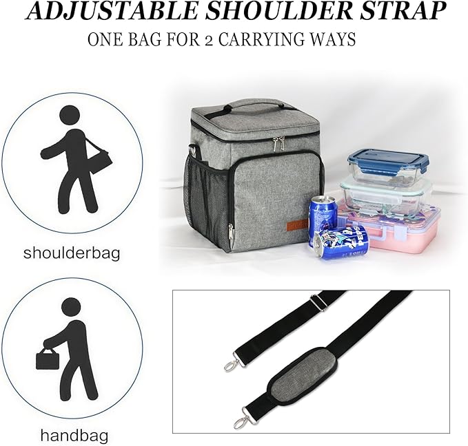 TuErcao Insulated Cooler Bag 6/24 Can Collapsible Leakproof Soft Sided Cooler for Car, Portable Foldable Small Ice Chest for Beach Camping Picnic Travel, 5/15qt Lunch Box for Men Work