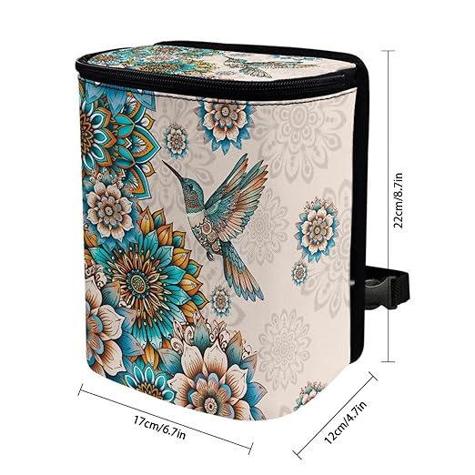 BIGCARJOB Lotus Hummingbird Car Trash Bag Car Trash Interior Accessories for Back Seat Headrest Car Trash Bin Hanging Trash Bag for Car Garbage Can