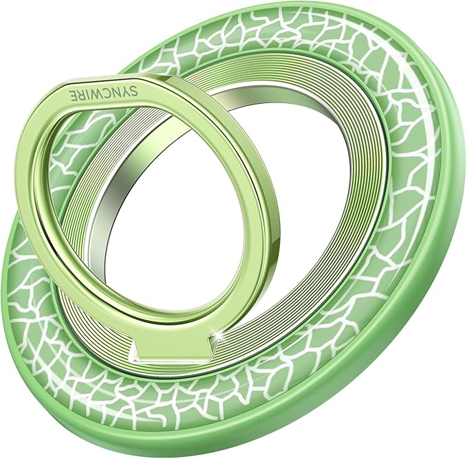 SYNCWIRE Magnetic Phone Ring Holder for MagSafe - Phone Grip Stand with 360° Rotation Finger Ring Kickstand Compatible with iPhone 17 16 15 14 13 12 Pro Max MagSafe Accessories,Honeydew Green
