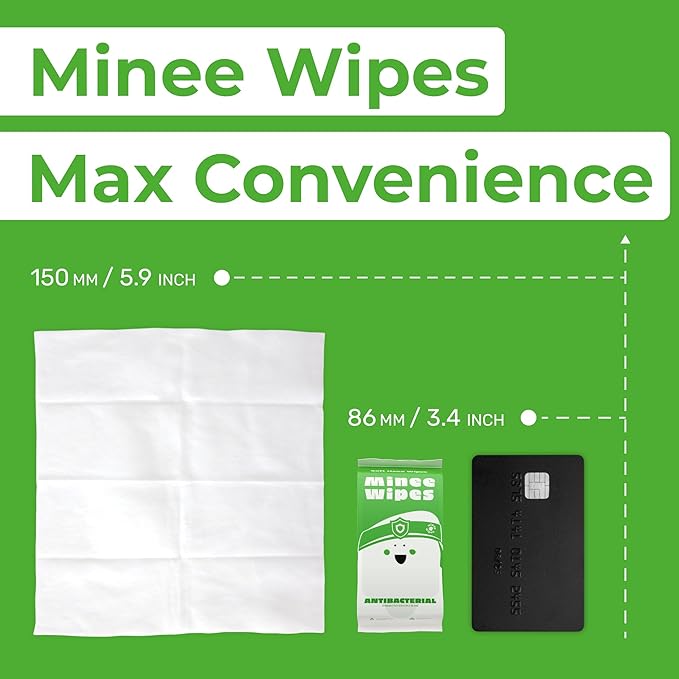 Impossibly Compact Travel Antibacterial Wipes Hand Sanitizer - 99.5% Water and Aloe - Safe for Sensitive Skin & Hypoallergenic Hand Wipes - Travel Essentials For Adults & Kids, 30 Pack Total 180 Wipe