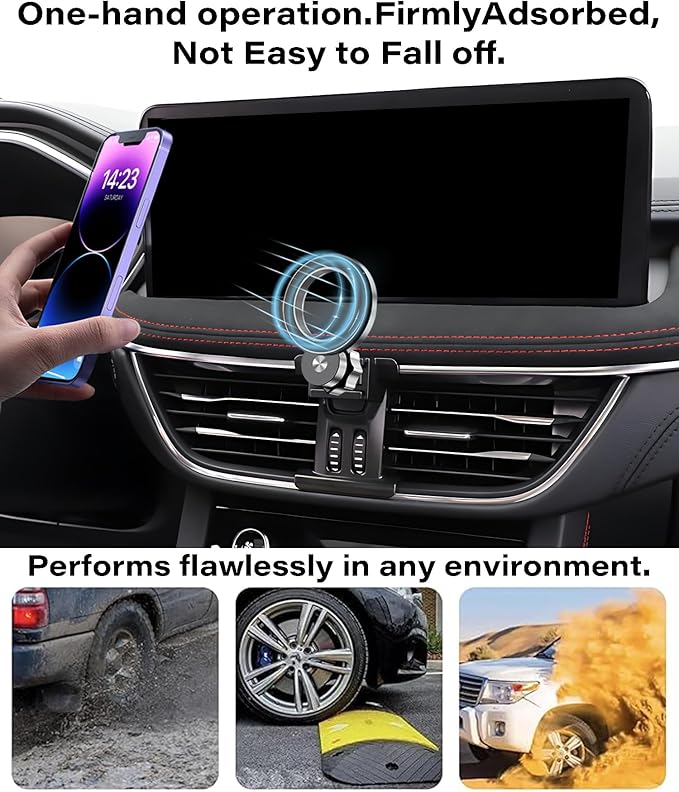 Car Phone Holder for Ford Escape 2020-2024 Escape Hybrid Accessories Compatible with MagSafe Hands-Free 360 Degree Rotation Adjustable Cell Phone Mount Does Not Affect Air Vent