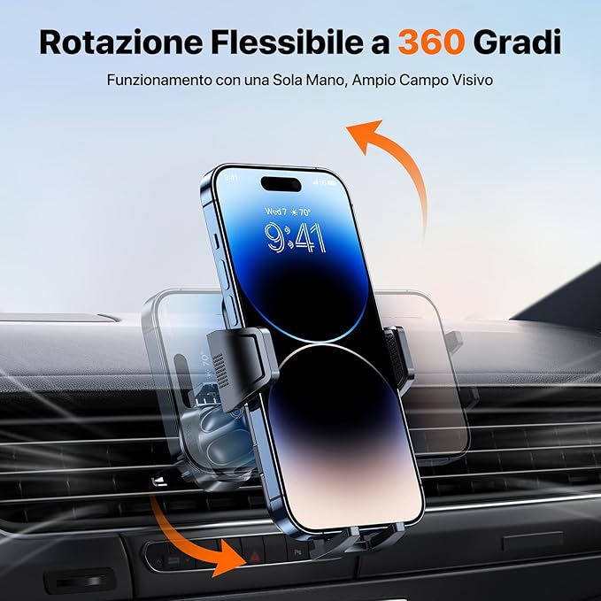 Miracase Phone Holders for Your Car with Metal Hook Clip, Air Vent Cell Phone Stand Car Mount,Automobile Cradle Fit for All Smartphones (Carbon Fiber)