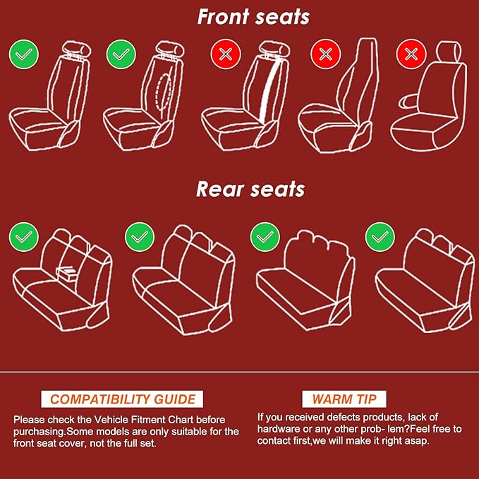 KEYOOG Car Seat Covers Full Set, 2-Seater Waterproof and Breathable Nappa Leather, Fit for Front Seats of Cars, Compatible with Airbags, Car Seat Protector Covers for Most Cars - All Brown