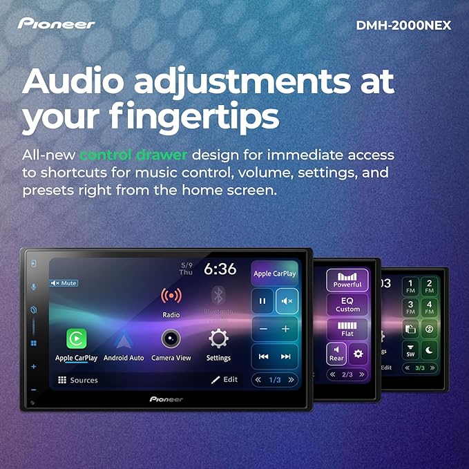 Pioneer DMH-2000NEX 6.8" Double Din Multimedia Digital Media Receiver, Wired Apple CarPlay and Android Auto, Bluetooth, Backup Camera Compatible, Touchscreen, One Touch Navigation