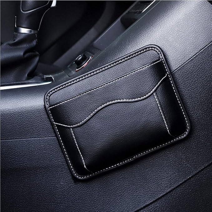 Car Side Pocket Organizer, Auto Seat Pockets PU Leather Pen Phone Holder Tray Pouch Used for Car Door, Window, Console, Seat -Fits to Organize Document, Registration, Notepad, Gadgets, Pen