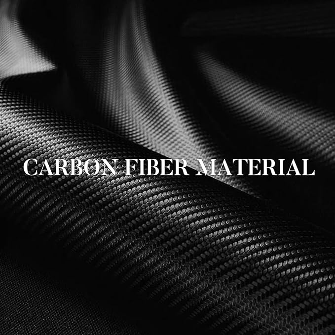 Steering Wheel Cover Carbon Fiber Car Steering Wheel Cover Accessories 14.5-15 inch Universal (Black)