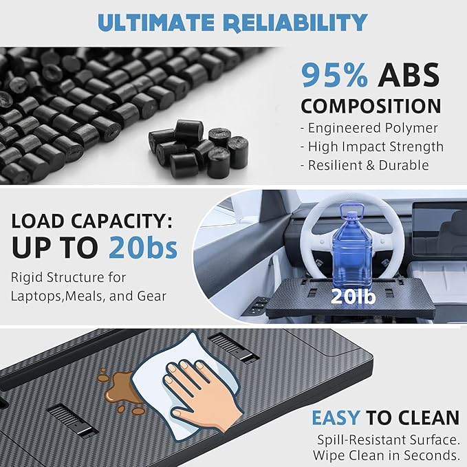3 in 1 Car Steering Wheel Desk Tray & Car Seat Gap Filler & Organizer, Foldable Carbon Fiber Look Adjustable Car Tray,for Laptops, Eating Food, Writing, Entertainment.